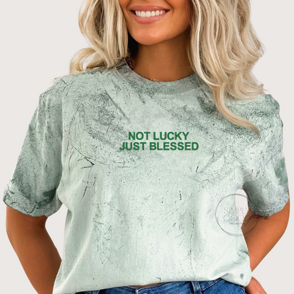 Not Lucky Just Blessed Embroidered Tee