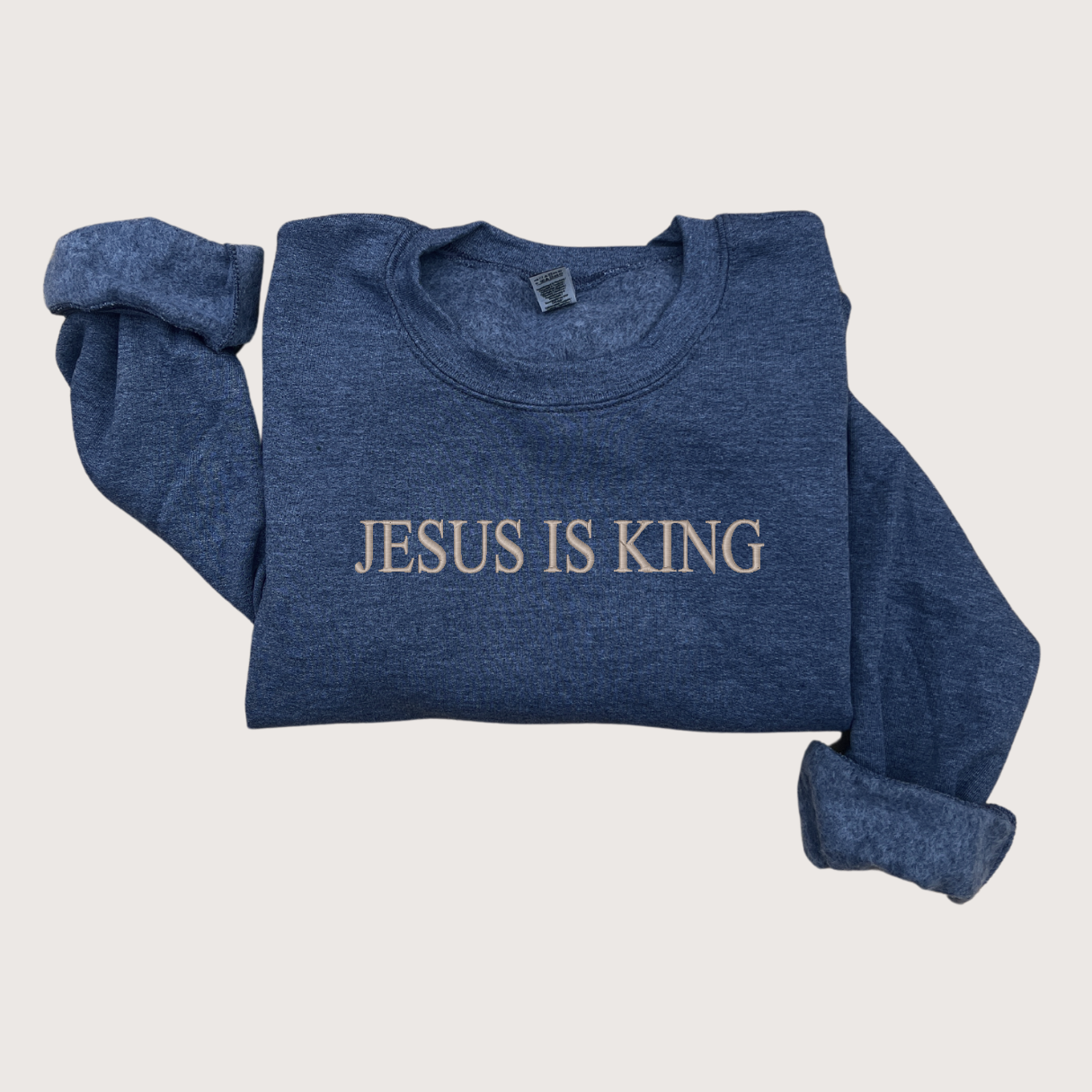 Jesus Is King Embroidered Sweater