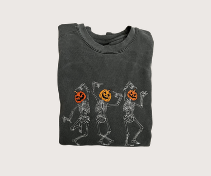 Dancing Skeleton Pumpkin Sweater