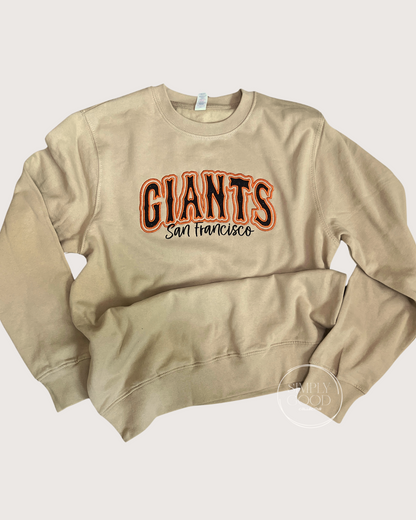 Giants embroidered glitter crew sweater