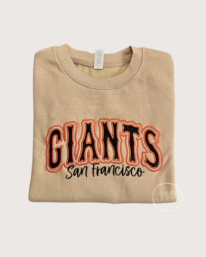 Giants embroidered glitter crew sweater