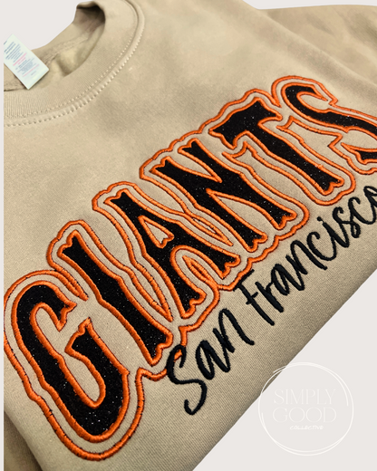 Giants embroidered glitter crew sweater