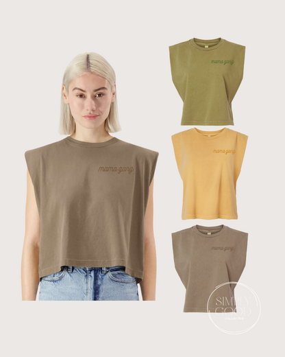 Mama Gang Muscle Shirt - Mustard