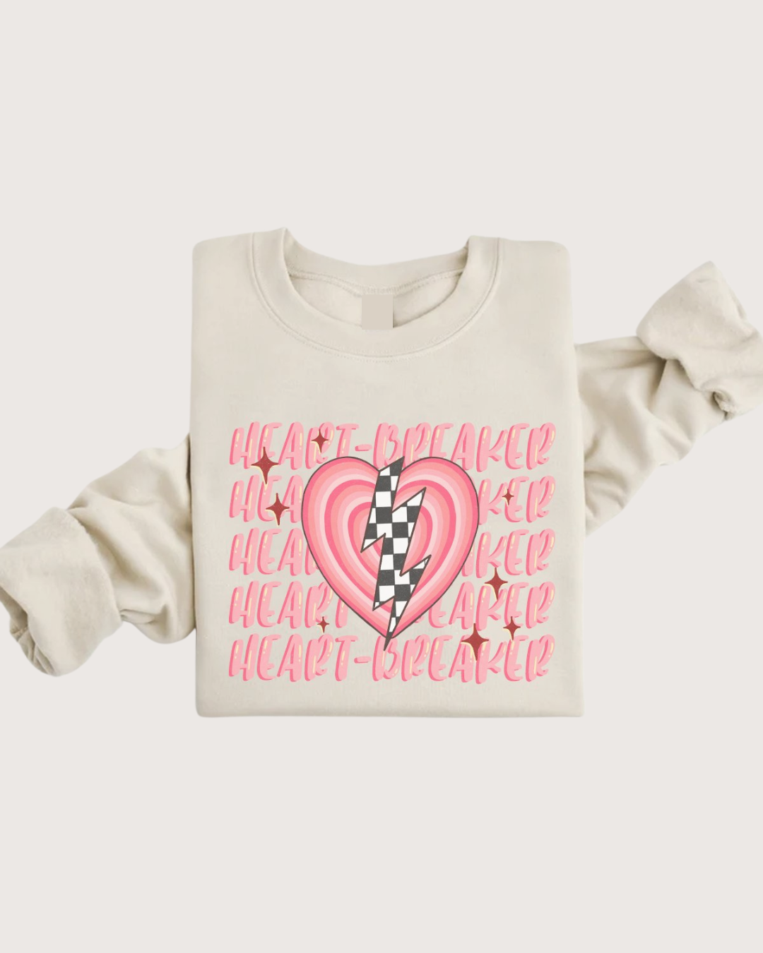 Heartbreaker Checkered Graphic Sweater