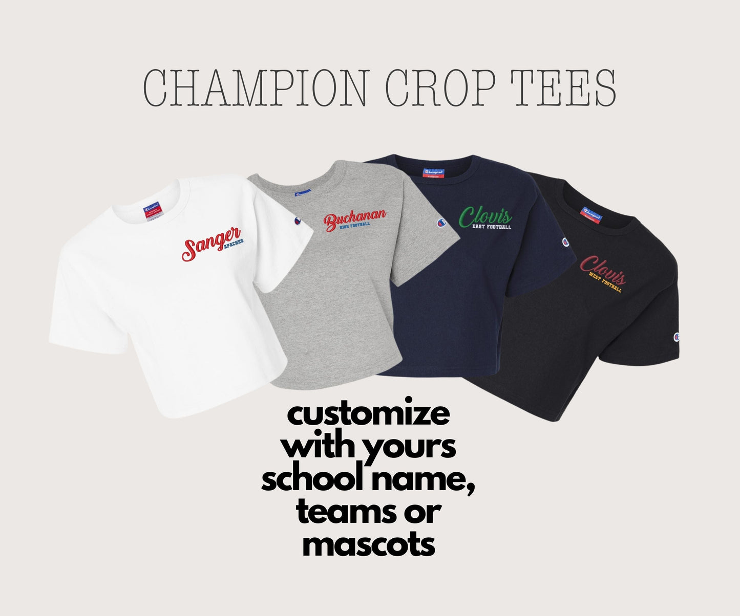 School Embroidered Custom Tee - Navy