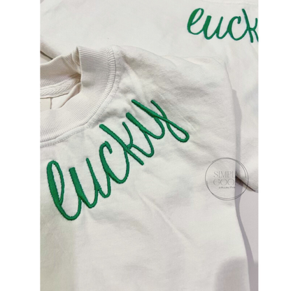 Lucky Embroidered Tee