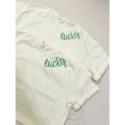 Lucky Embroidered Tee