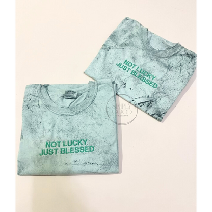 Not Lucky Just Blessed Embroidered Tee