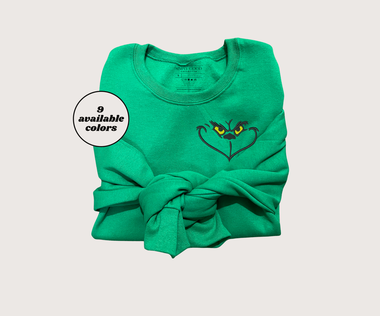 Grinch Embroidered Sweater -Smirk