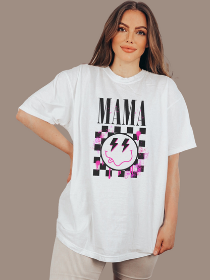 Smiley Mama Tee - Black