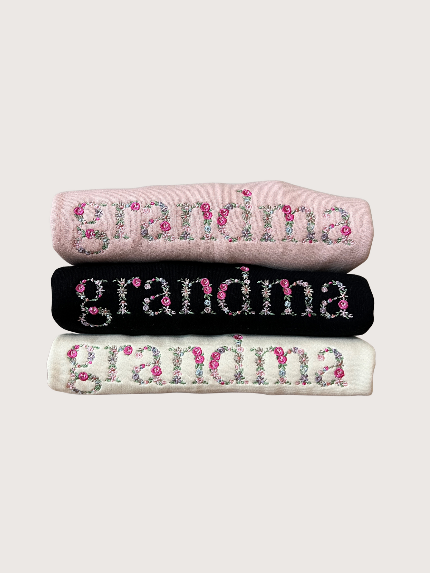 Grandma Floral Embroidered Sweater