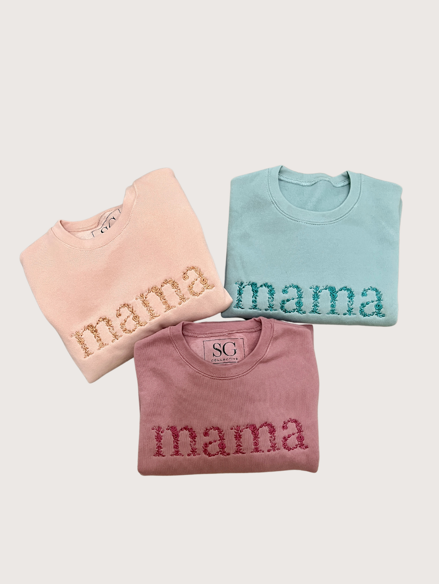 Mama Floral Embroidered Sweater