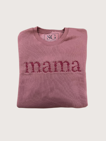 Mama Floral Embroidered Sweater