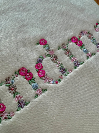 Grandma Floral Embroidered Sweater